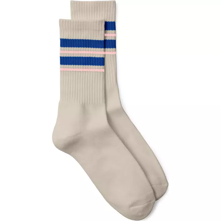 Vero Moda VMMEL DETAIL dame tennisstrømper, Oatmeal Stripe Surf the Web, Oatmeal Stripe Surf the Web, large image number 0