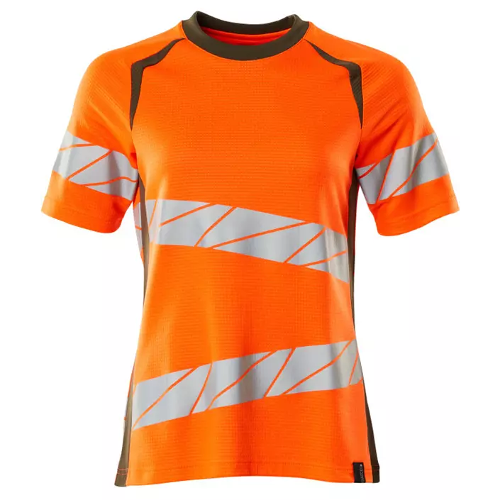 Mascot Accelerate Safe Damen T-Shirt, Hi-Vis Orange/Moosgrün, large image number 0