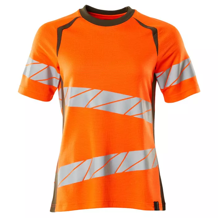 Mascot Accelerate Safe T-shirt dam, Varsel Orange/Mossgrön, large image number 0