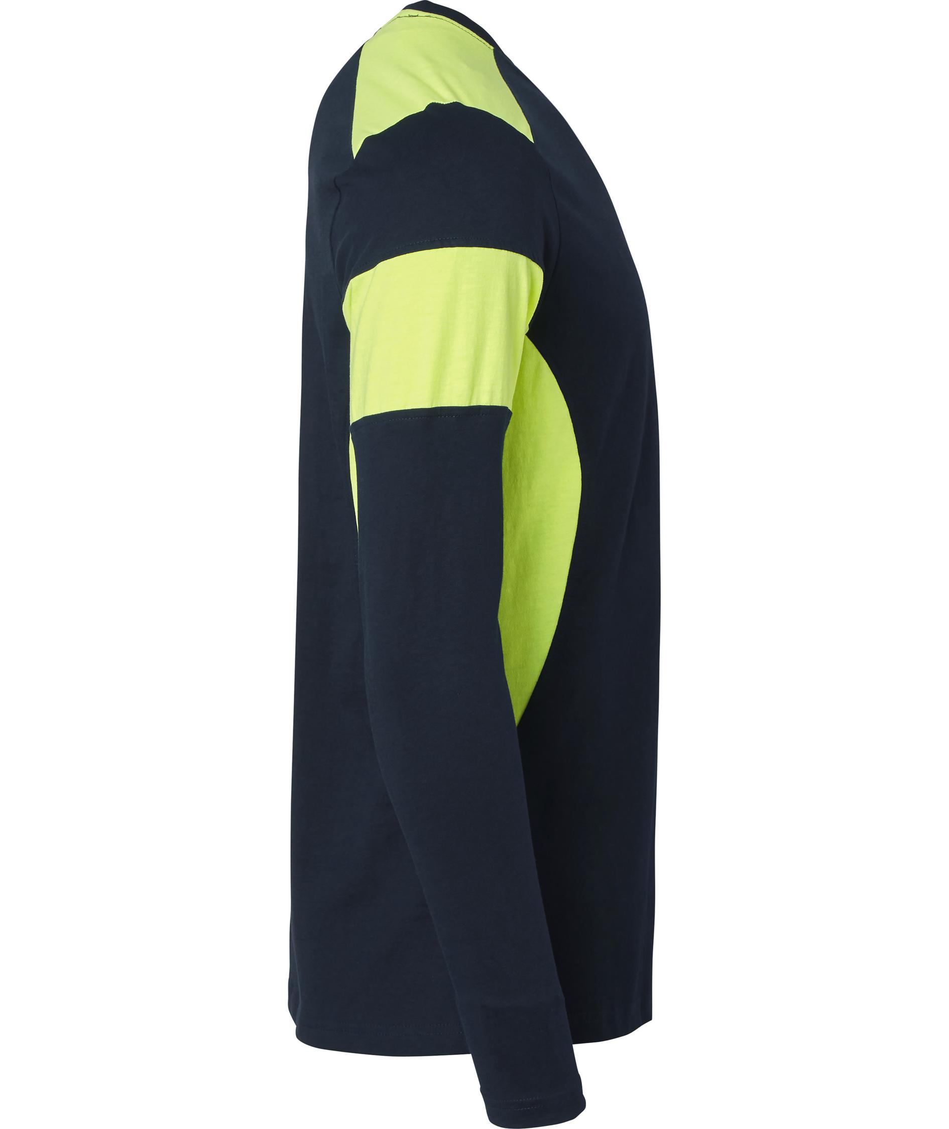 Top Swede lang&aelig;rmet T-shirt 212, Navy/Hi-Vis gul, large image number 2