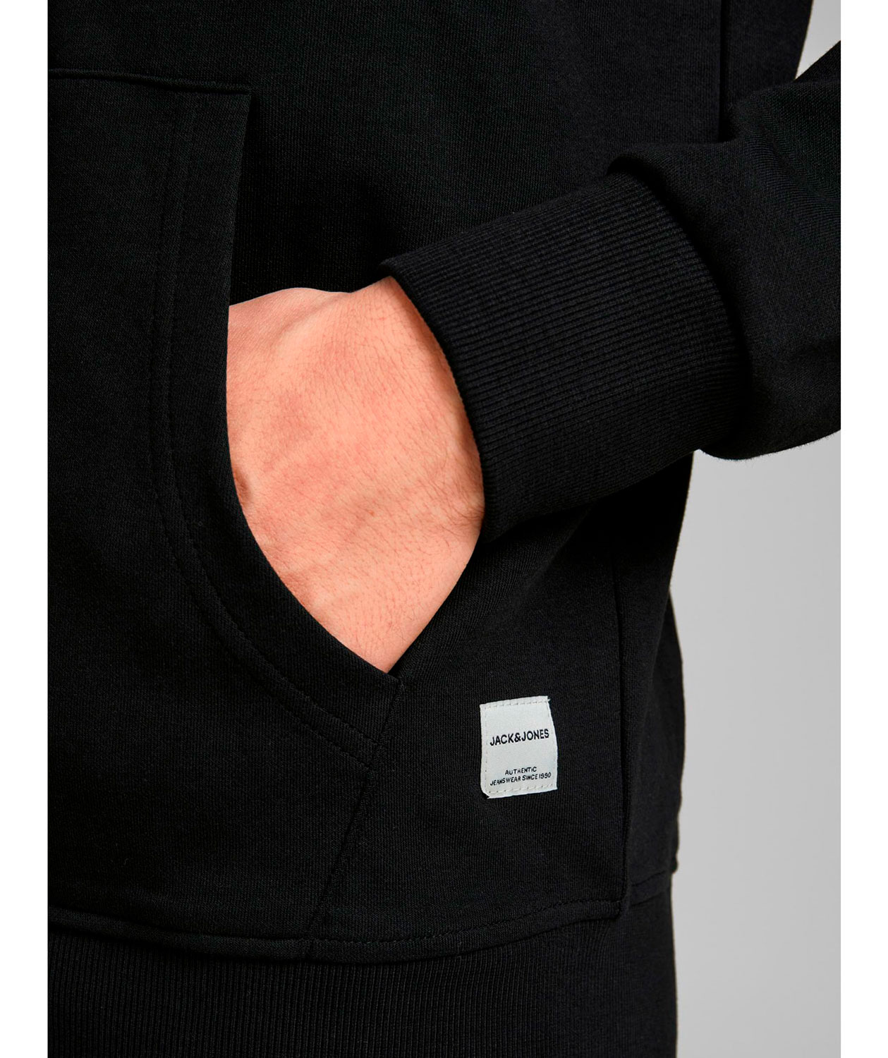 Jack & Jones JJEBASIC hoodie with full zipper, Black, large image number 3