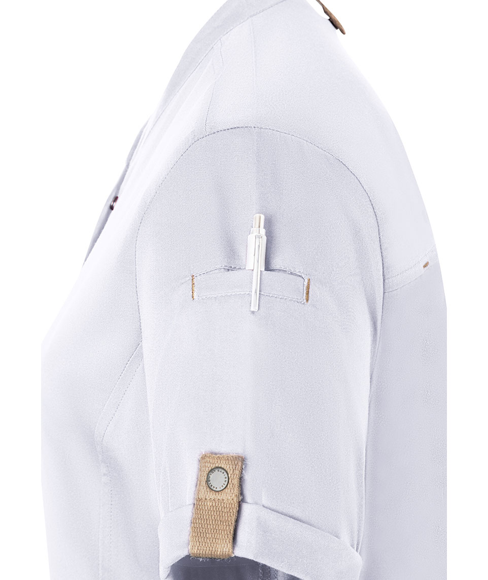 Karlowsky Green-Generation kort&aelig;rmet dame kokkejakke, White , large image number 6