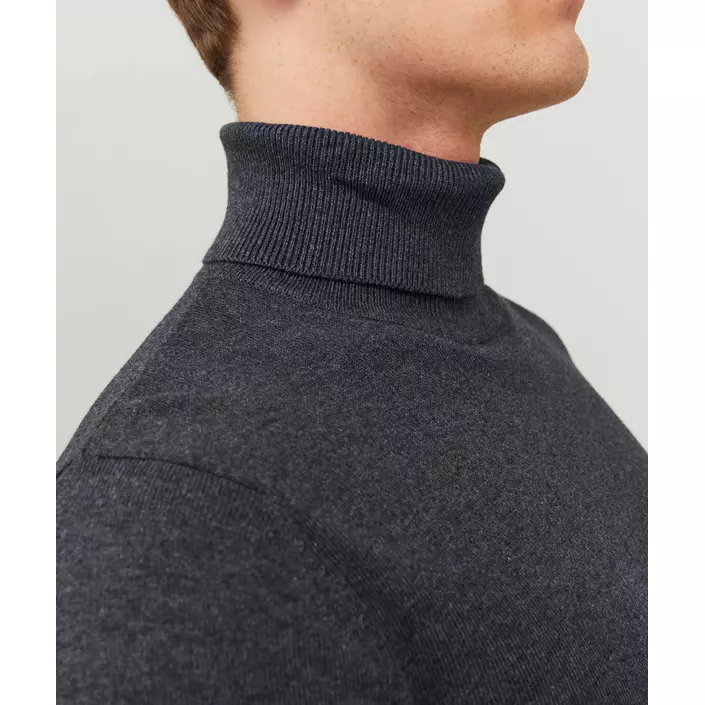 Jack & Jones JJEEMIL stickad polotröja, Dark Grey Melange, large image number 5