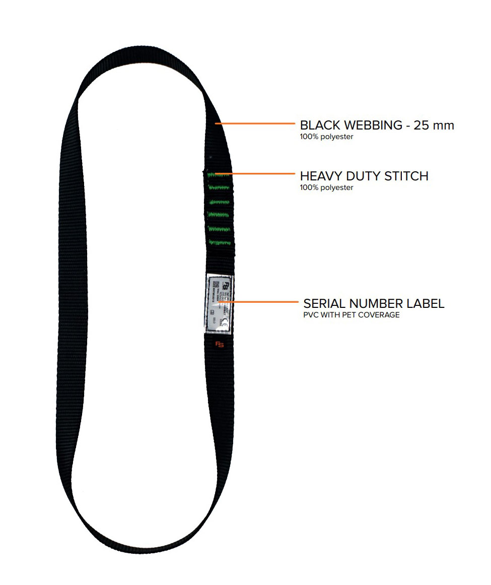 OS FallSafe BASIC 3 Fallskyddssele med 20m rep, Svart/Orange, Svart/Orange, large image number 6