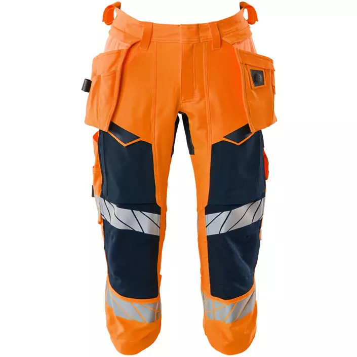 Mascot Accelerate Safe 3/4-Handwerkerhose full stretch, Hi-Vis Orange/Dunkel Marine, large image number 0