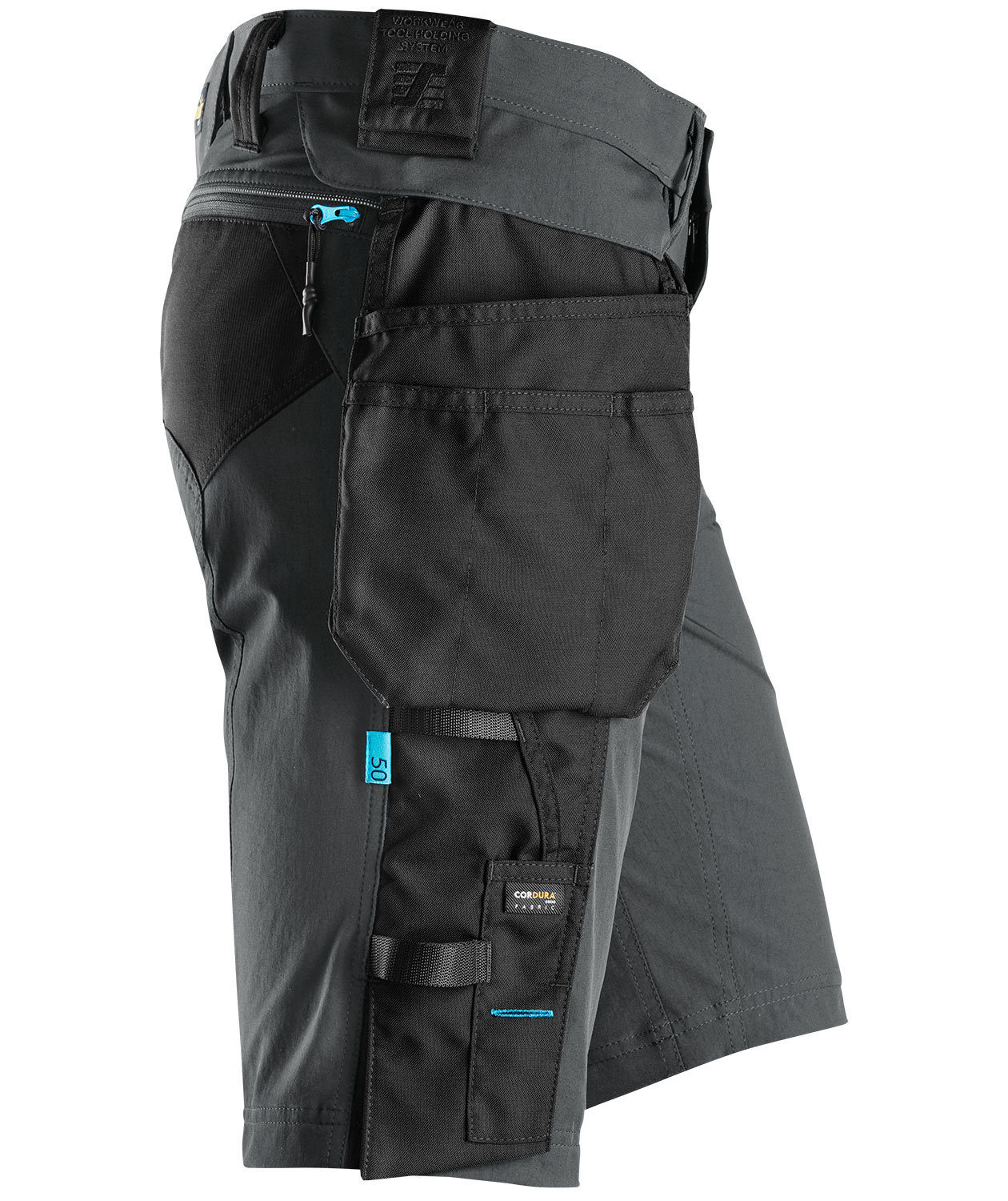 Snickers LiteWork craftsman trousers 6108 full stretch, Steel Grey/Black, large image number 3
