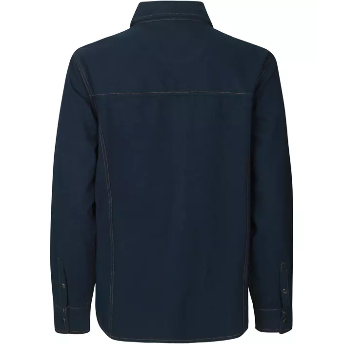 ID Modern fit langærmet flannelsskjorte, Navy, large image number 2