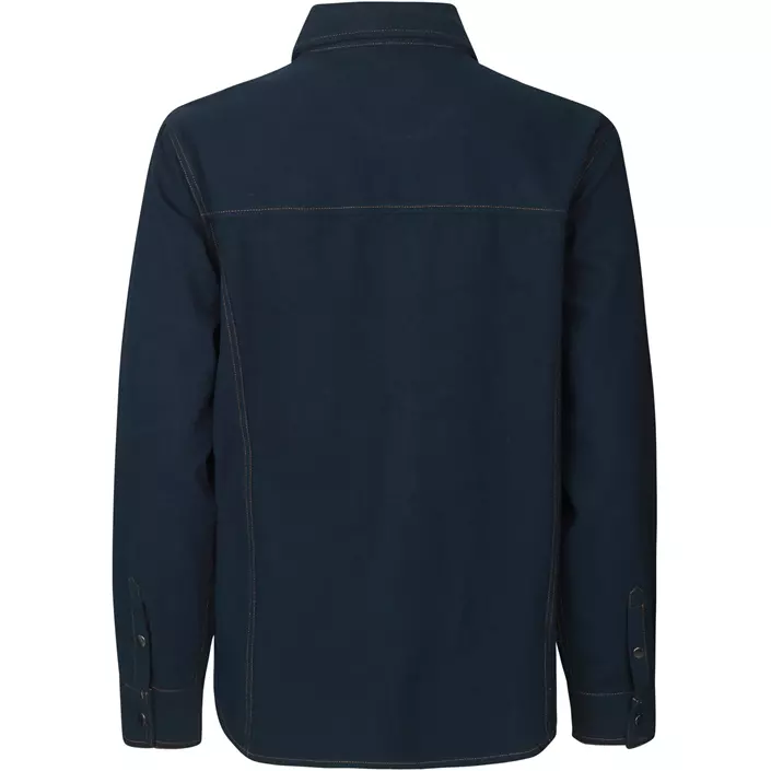ID Modern fit langærmet flannelsskjorte, Navy, large image number 2