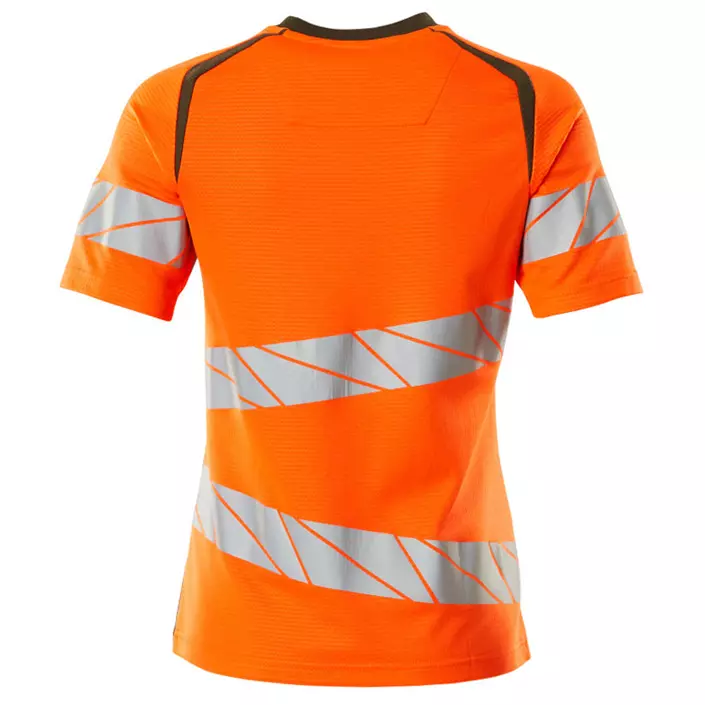 Mascot Accelerate Safe T-shirt dam, Varsel Orange/Mossgrön, large image number 1