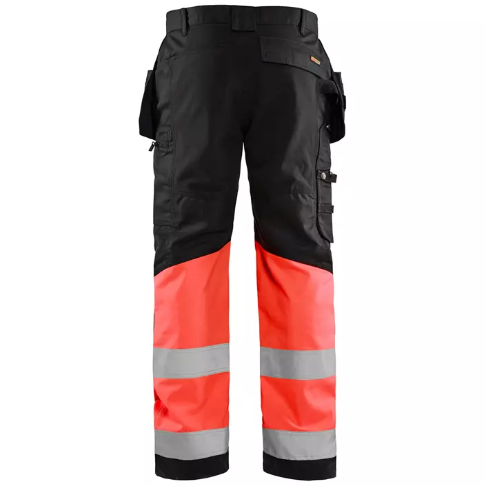 Blåkläder craftsman trousers, Black/Hi-Vis Red, large image number 1