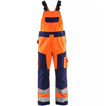 Blåkläder arbetshängselbyxa, Varsel Orange/Marinblå