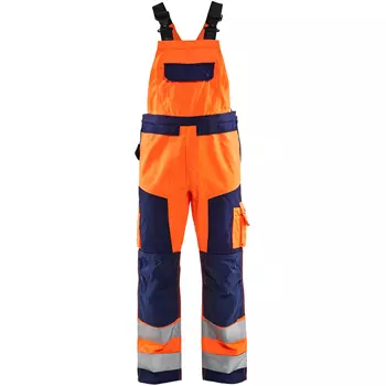 Blåkläder work bib and brace, Hi-vis Orange/Marine