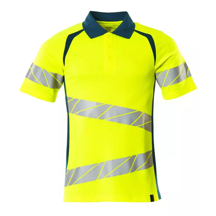 Mascot Accelerate Safe polo shirt, Hi-Vis Yellow/Dark Petroleum, large image number 0