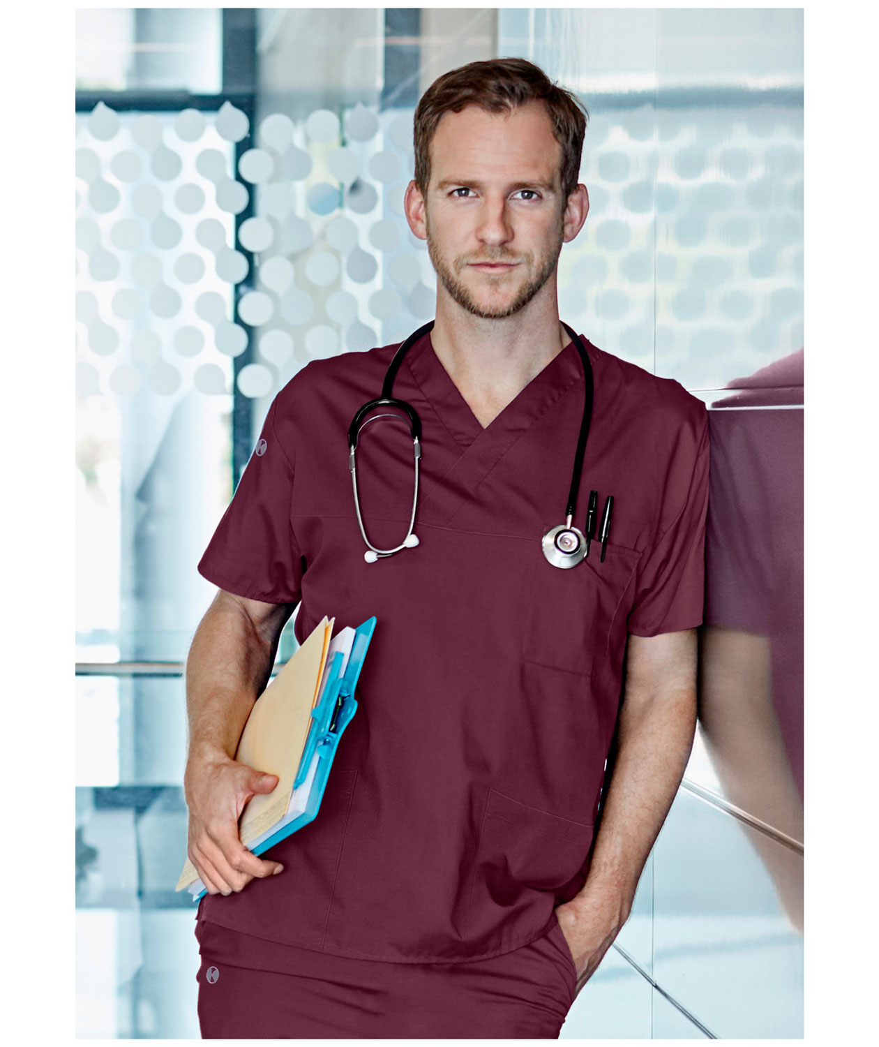Karlowsky Essential smock, Aubergine