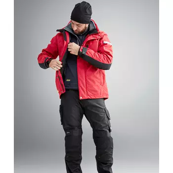 Snickers AllroundWork 37.5® winter work jacket 1100, Red/Black