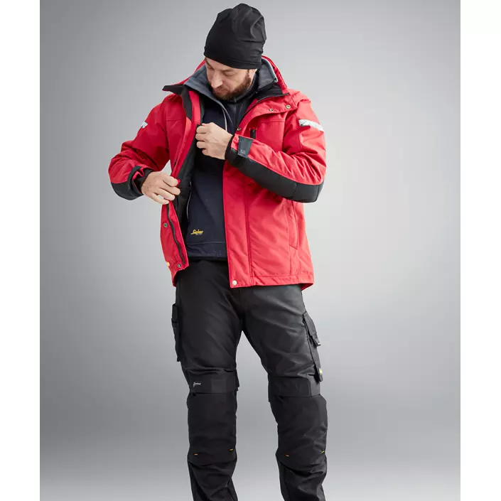 Snickers AllroundWork 37.5® winter work jacket 1100, Red/Black, large image number 1