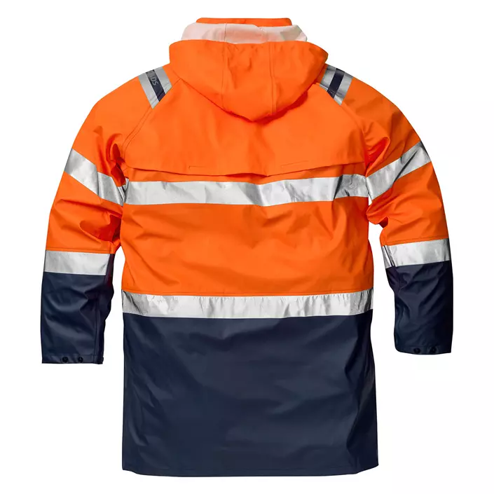 Fristads raincoat 4634, Hi-vis Orange/Marine, large image number 1