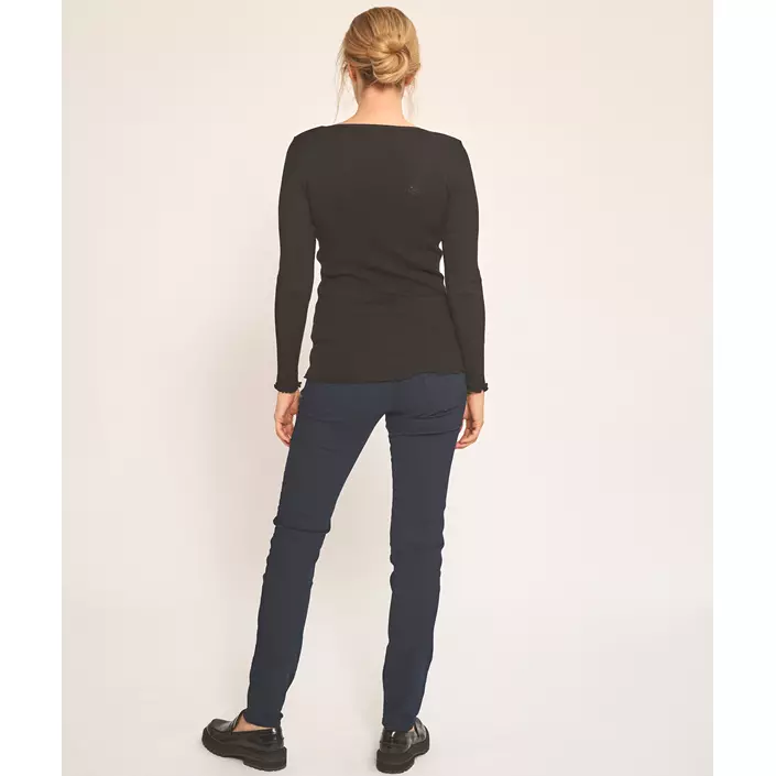 Claire Woman women's long-sleeved T-shirt with merino wool, Black, large image number 3