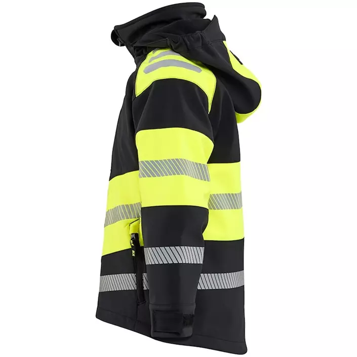 Blåkläder softshelljacka till barn full stretch, Svart/Varselgul, large image number 4