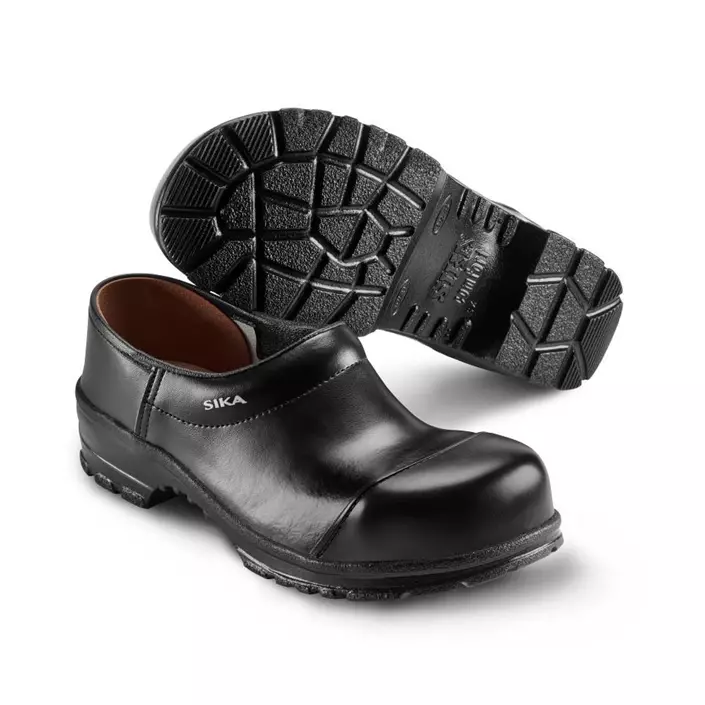 2nd quality product Sika safety clogs with heel cover SB, Black, large image number 0