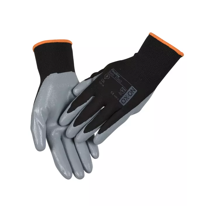 OX-ON Flexible Basic 1002 work gloves, Grey/Black, large image number 0