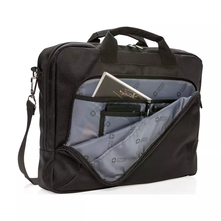 Swiss Peak Luksus 15' datorväska 10L, Svart, Svart, large image number 1