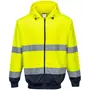 Portwest hoodie, Hi-Vis yellow/marine