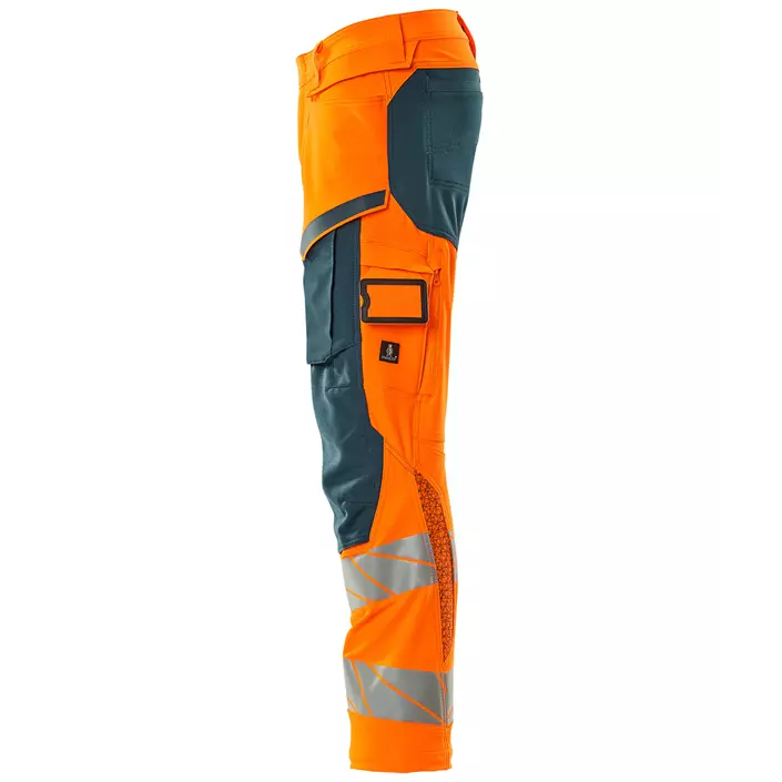 Mascot Accelerate Safe work trousers full stretch, Hi-Vis Orange/Dark Petroleum, large image number 2