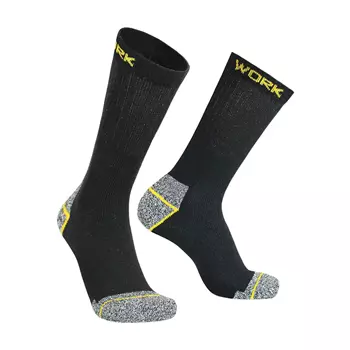 Worik 3-pack work socks, Grey Melange/Black