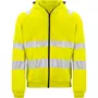 ProJob hoodie with zipper, Hi-vis Yellow/Black