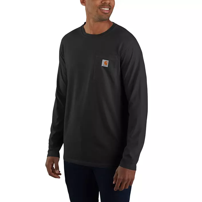 Carhartt långärmad T-shirt, Black, large image number 1