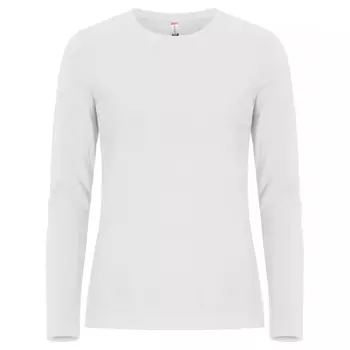 Clique dame Premium Fashion langærmet t-shirt, Hvid