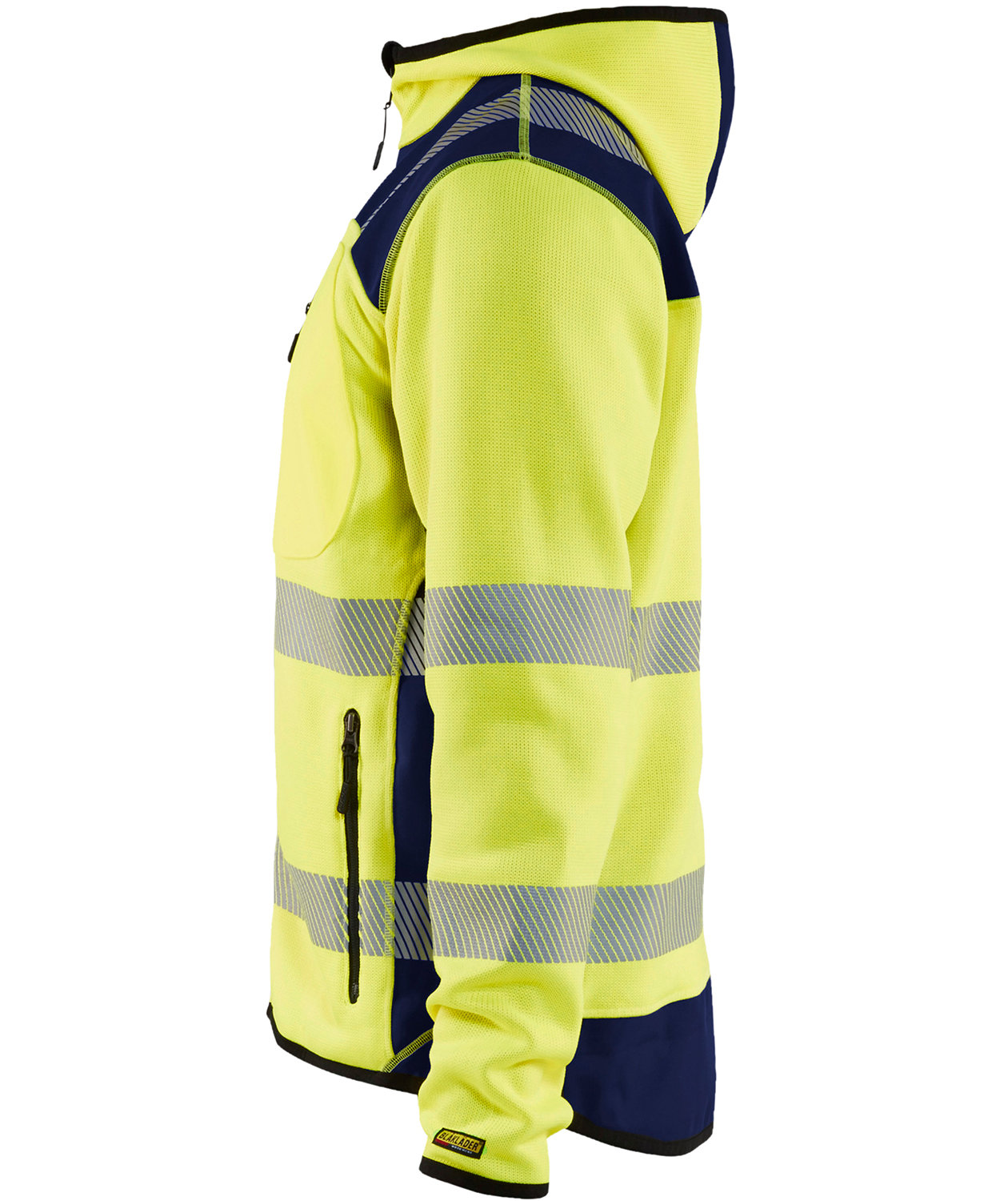 Bl&aring;kl&auml;der knitted softshell jacket, Hi-Vis yellow/marine, large image number 2