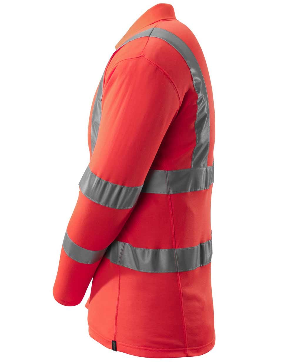 Mascot Safe Classic long-sleeved polo shirt, Hi-Vis Red, large image number 2
