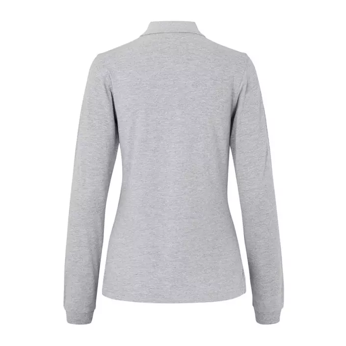 ID long-sleeved women's polo shirt with stretch, Grey melange, large image number 2