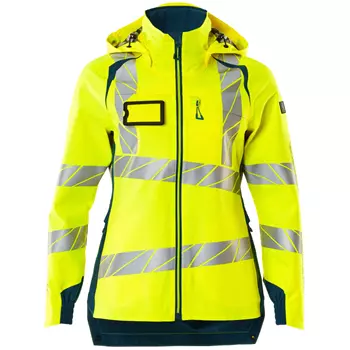Mascot Accelerate Safe women's shell jacket, Hi-Vis Yellow/Dark Petroleum