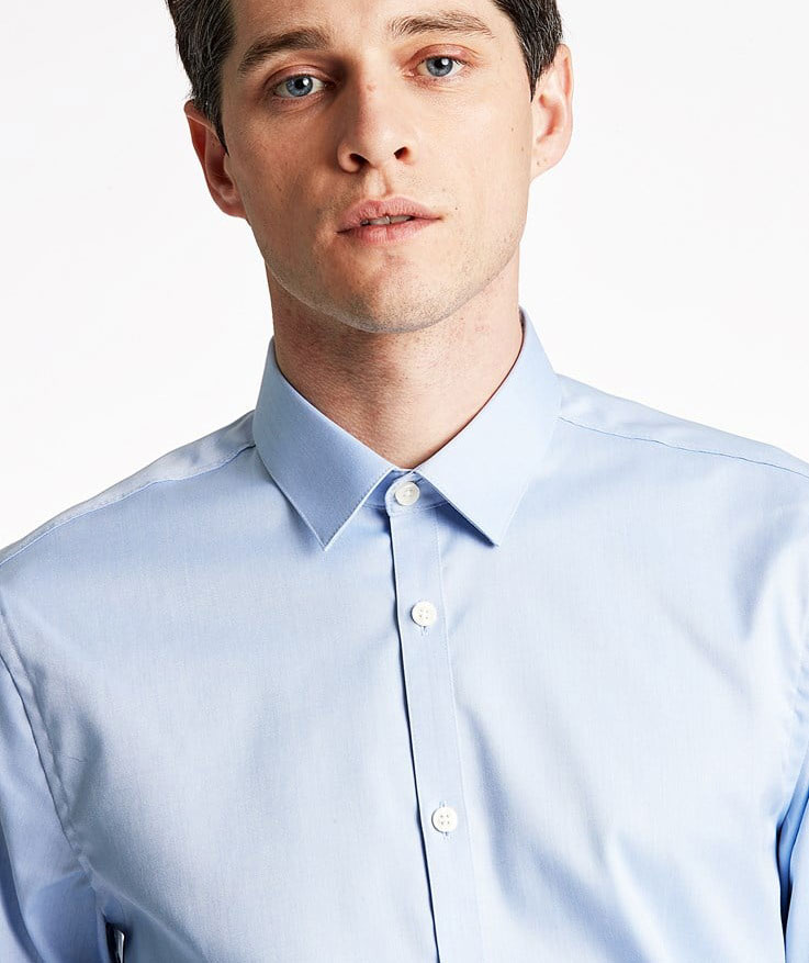 Lindbergh Twill Stretch Slim fit shirt, Light Blue, large image number 5