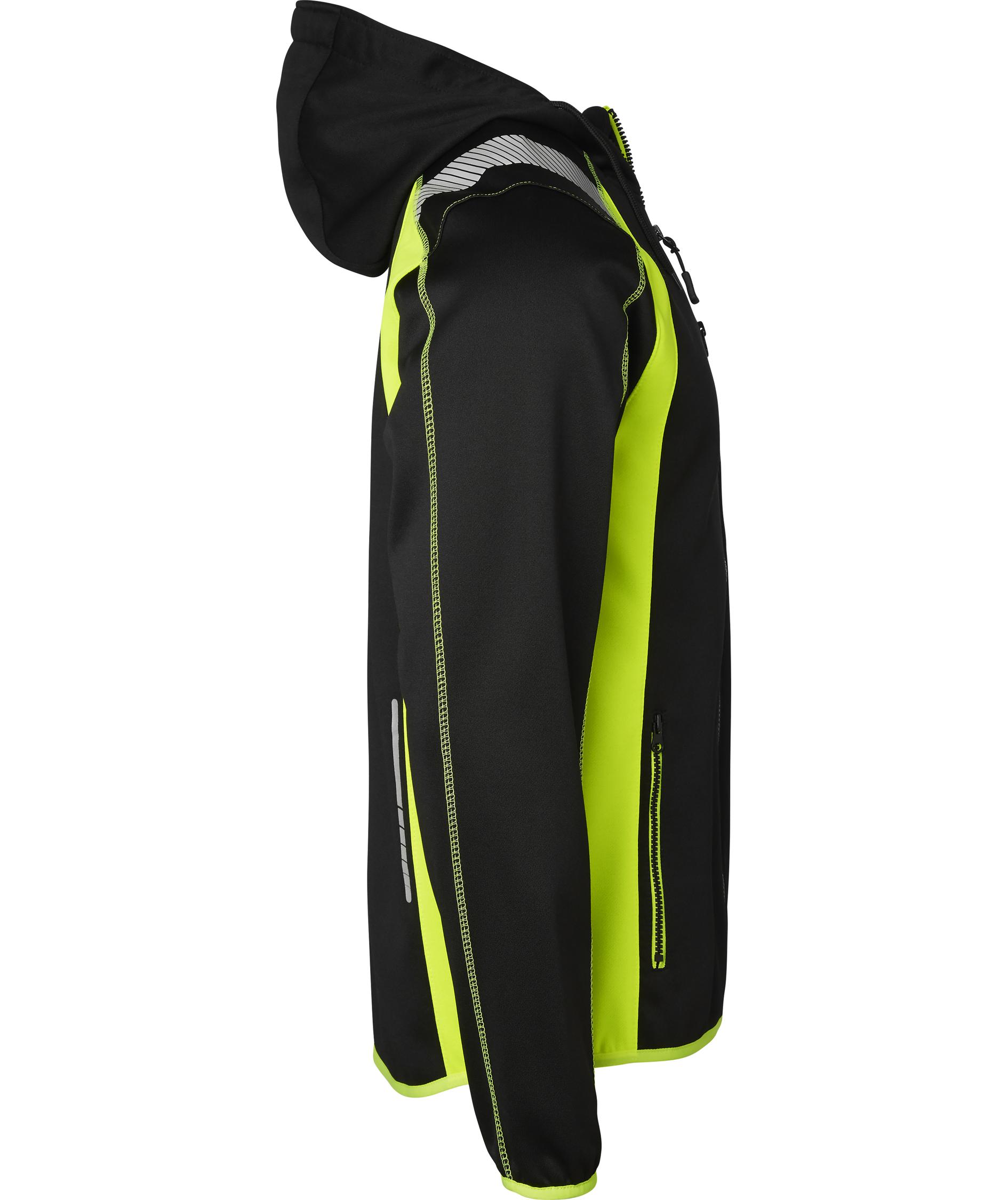 Top Swede hoodie with zipper 276, Black/Hi-Vis Yellow, large image number 2