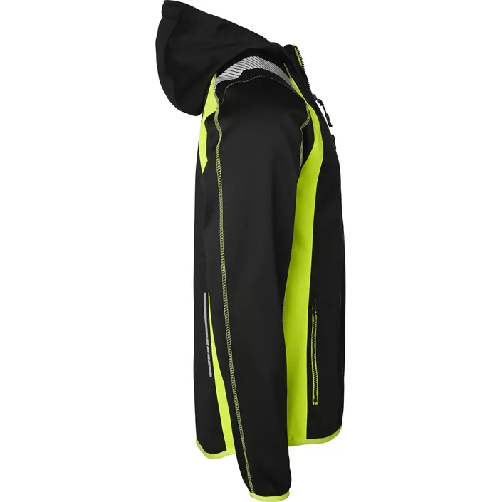 Top Swede hoodie with zipper 276, Black/Hi-Vis Yellow, large image number 2
