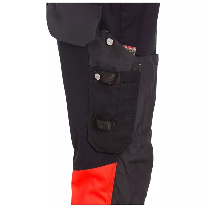 Fristads Gen Y craftsman trousers 2127, Hi-vis Red/Black, large image number 2