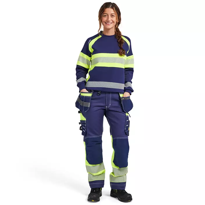 Blåkläder hantverksbyxa dam, Marin/Hi-Vis gul, large image number 1