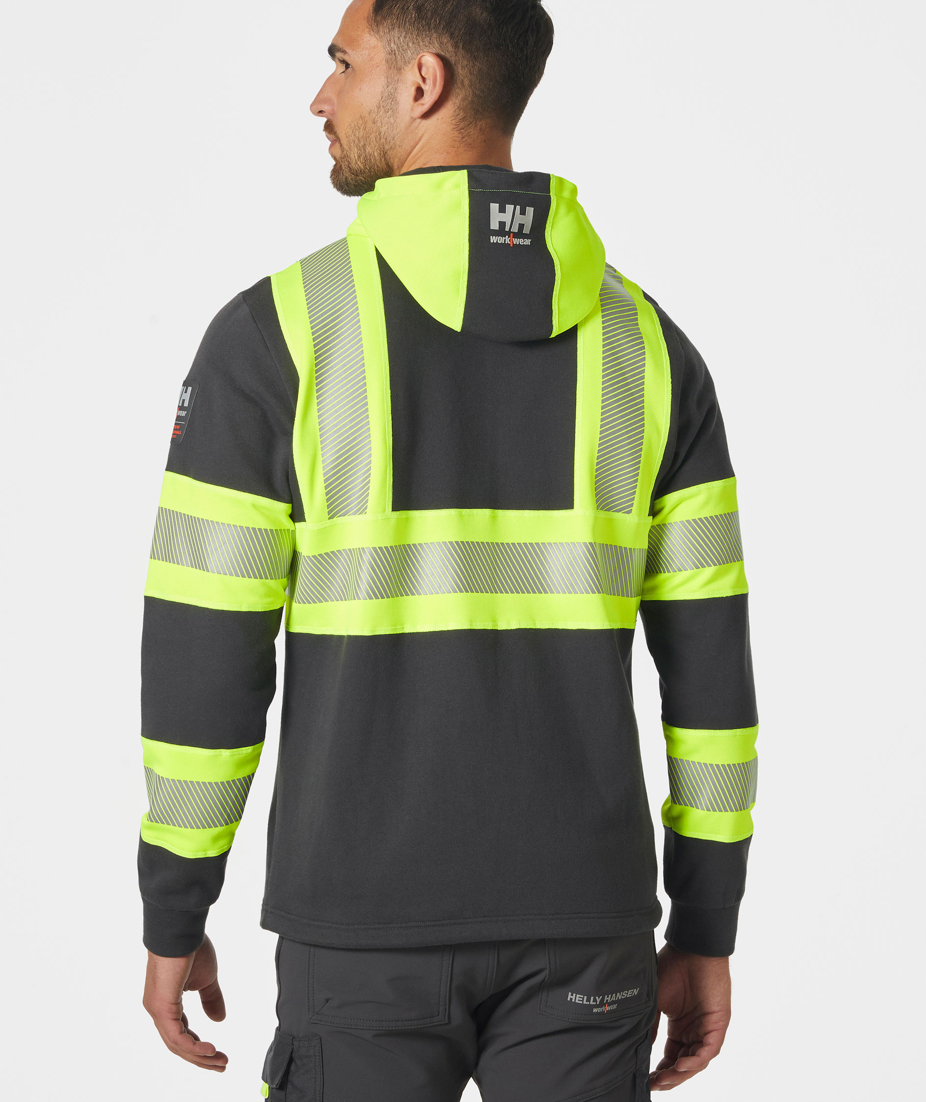 Helly Hansen ICU Hoodie mit Rei&szlig;verschluss, Hi-vis gelb/charcoal, large image number 3