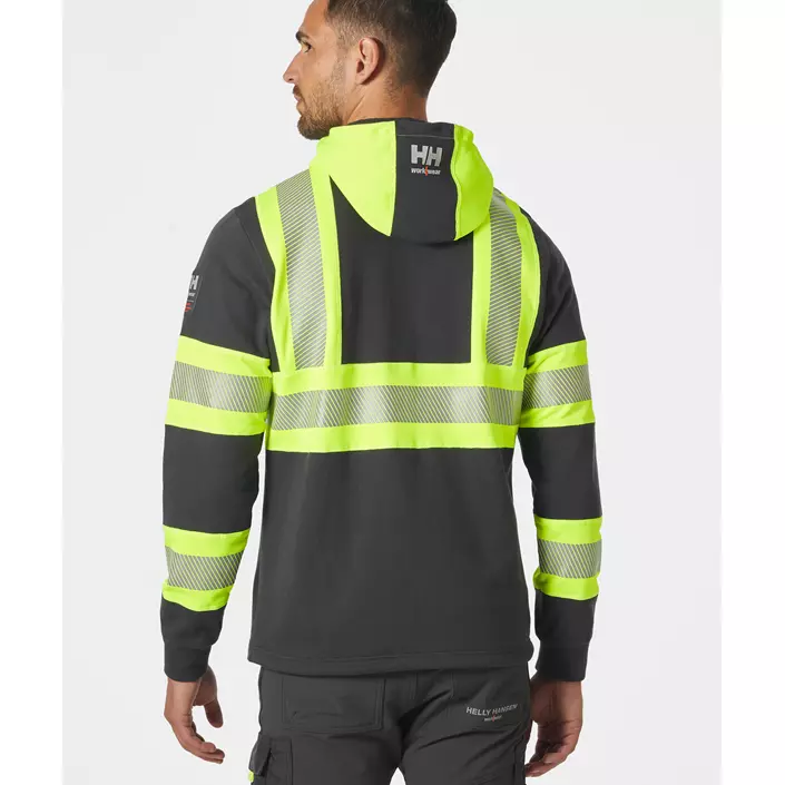 Helly Hansen ICU hoodie with zipper, Hi-vis yellow/charcoal, large image number 3