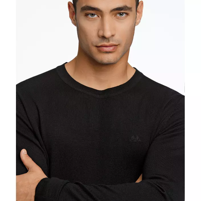 Lindbergh striktrøje med merinould, Black, large image number 3