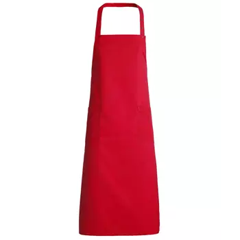 Kentaur bib apron with pockets, Red
