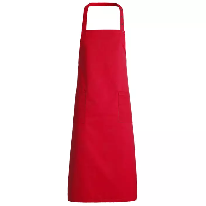 Kentaur bib apron with pockets, Red, large image number 0