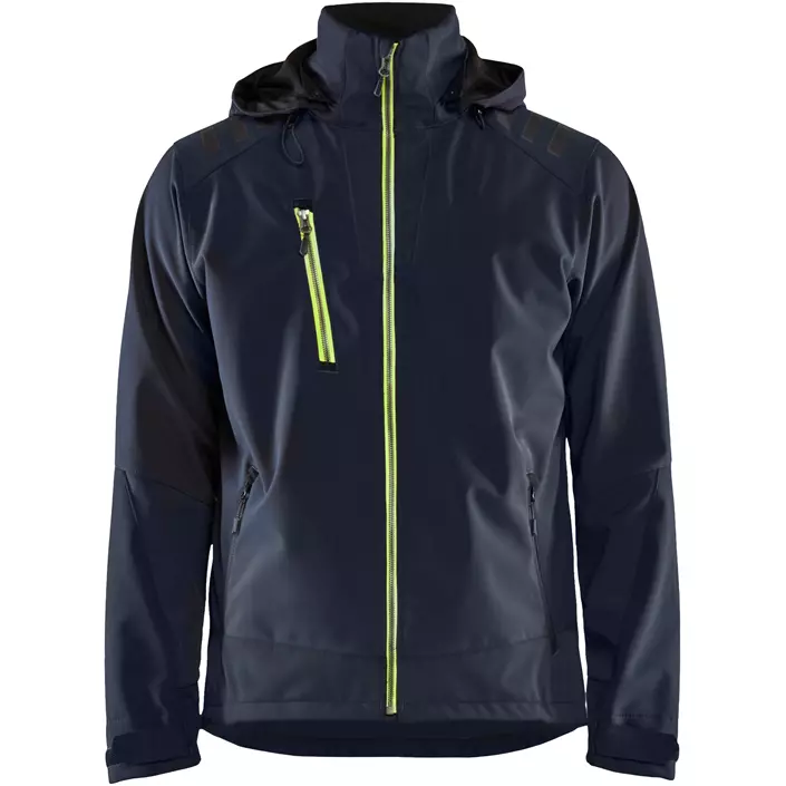 Blåkläder softshelljakke, Mørk Marine/Hi-Vis Gul, large image number 0