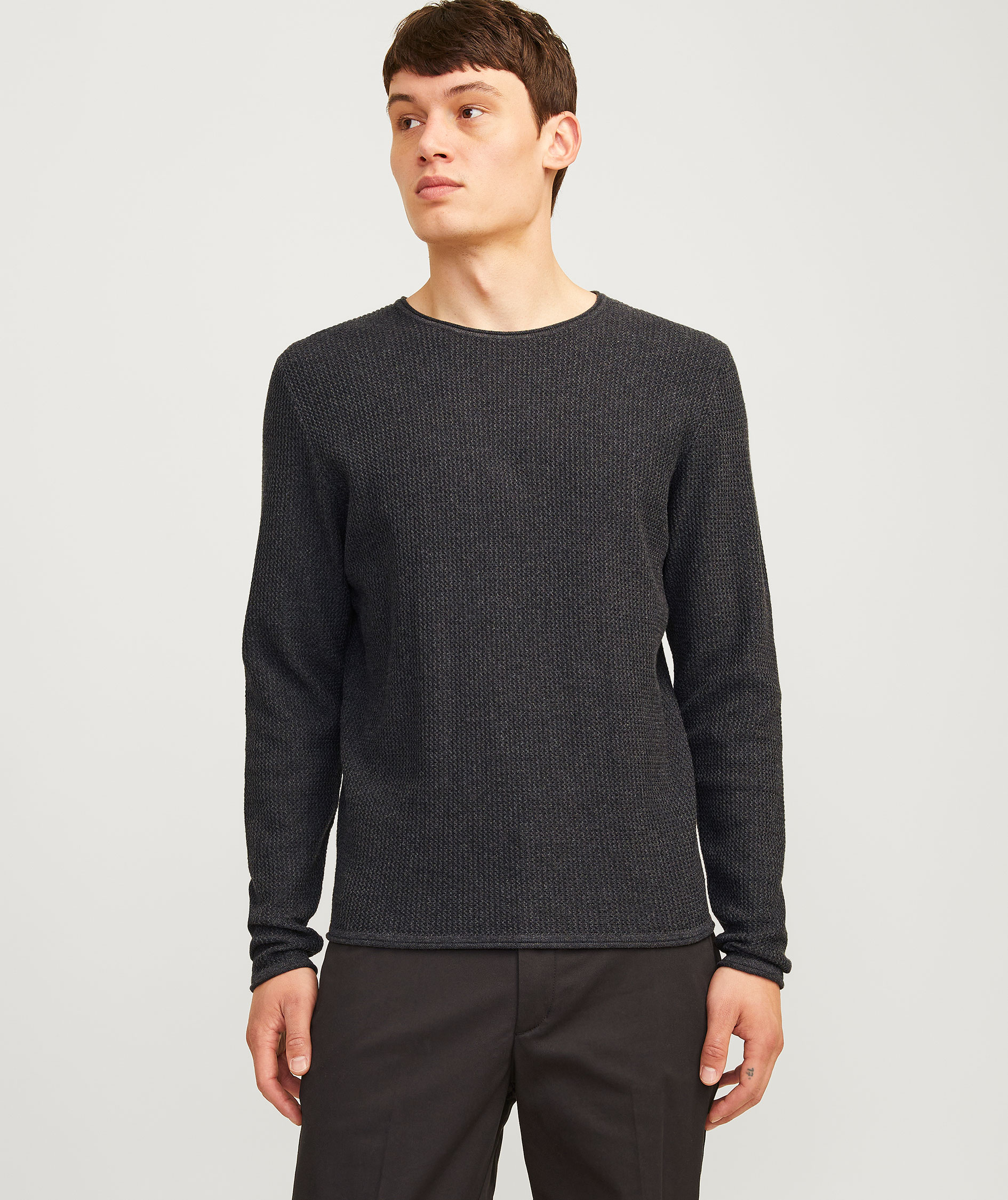 Jack & Jones JJECOOPER Strickpullover, Dark Grey Melange