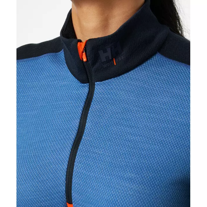 Helly Hansen Lifa women's long-sleeved undershirt half zip with merino wool, Navy/Stone blue, large image number 4