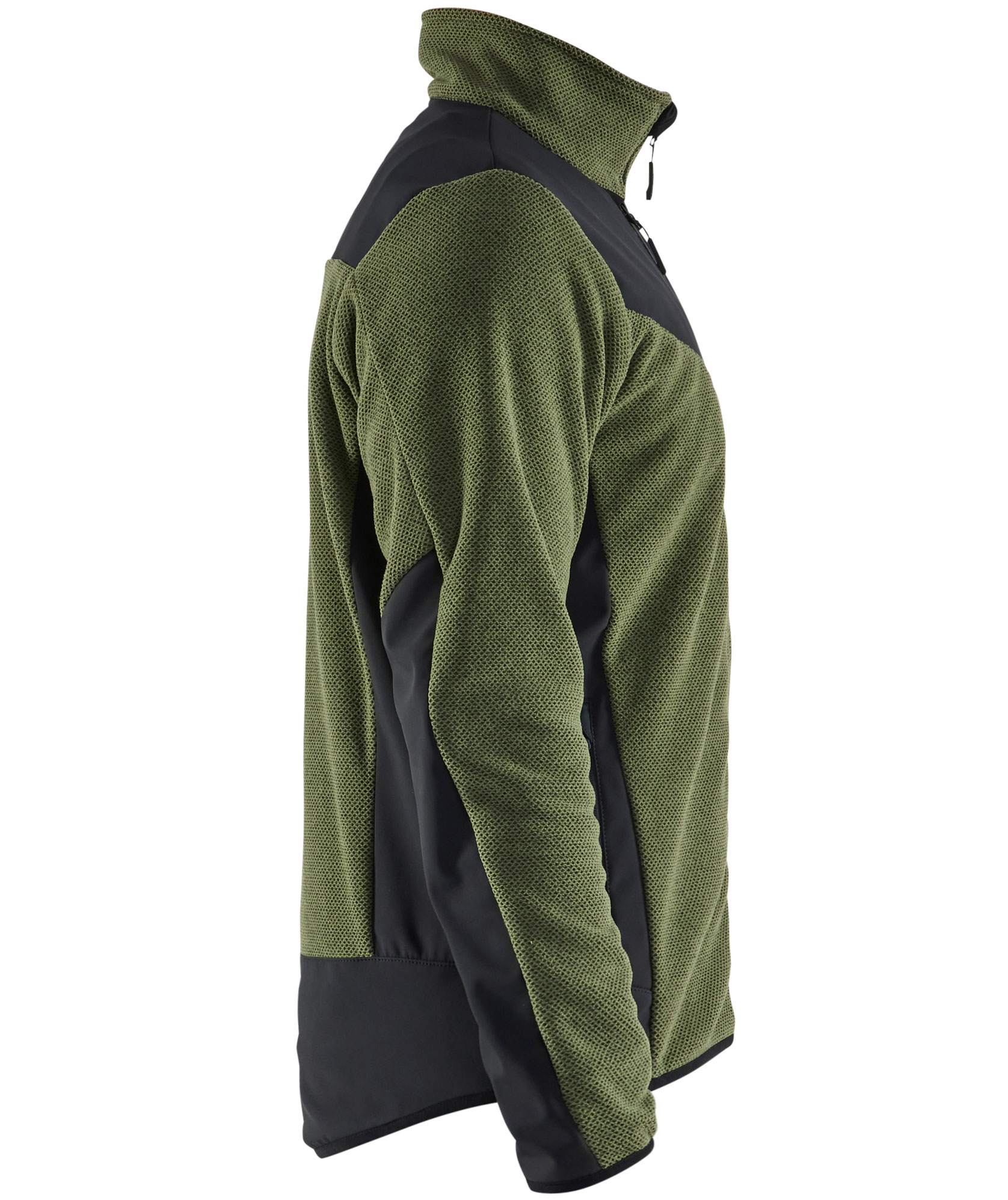 Bl&aring;kl&auml;der strikjakke med softshell, Efter&aring;rsgr&oslash;n/Sort, large image number 2